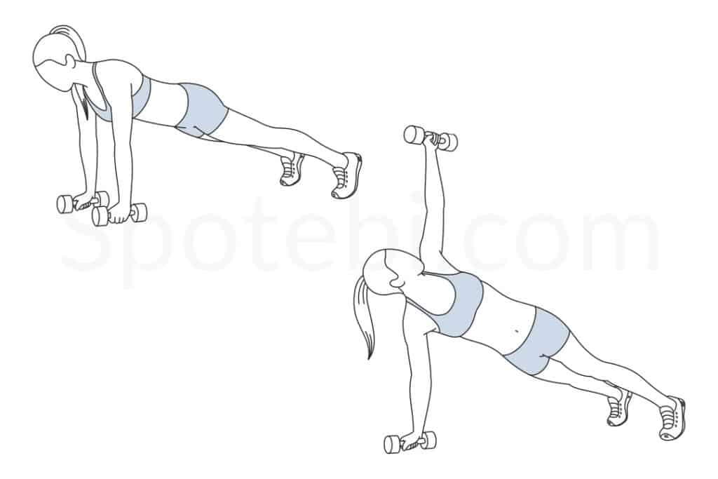 plank rotation exercise illustration