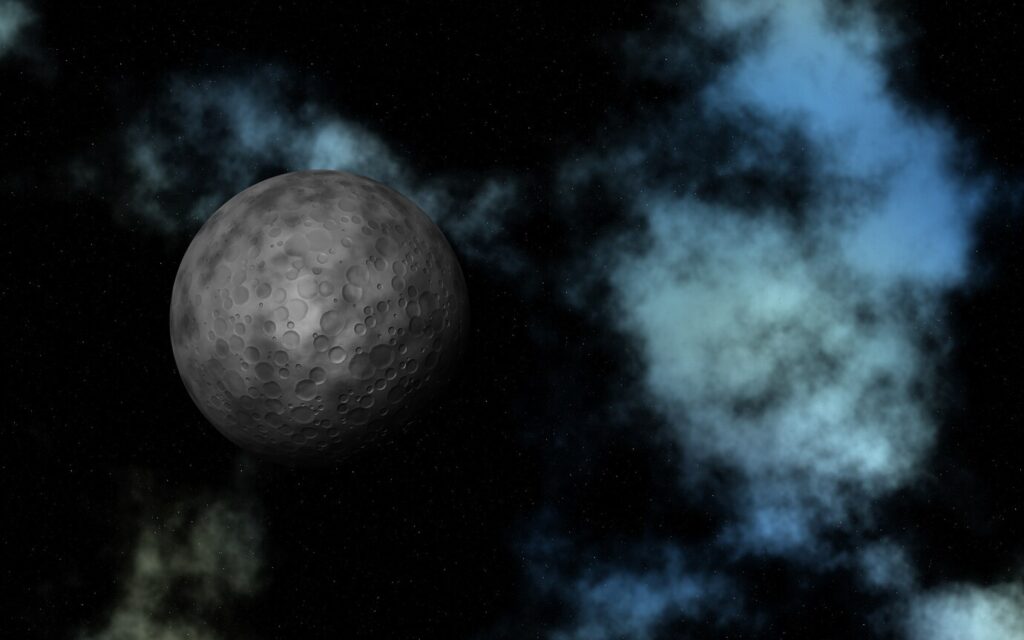 3d abstract space with fictional moon nebula 1048 12500